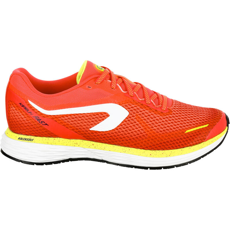 KALENJI KIPRUN FAST WOMEN'S RUNNING SHOES CORAL/YELLOW