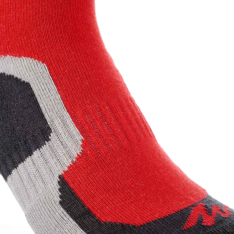 2 pairs of children's mountain walking socks, high upper, crossocks - Red