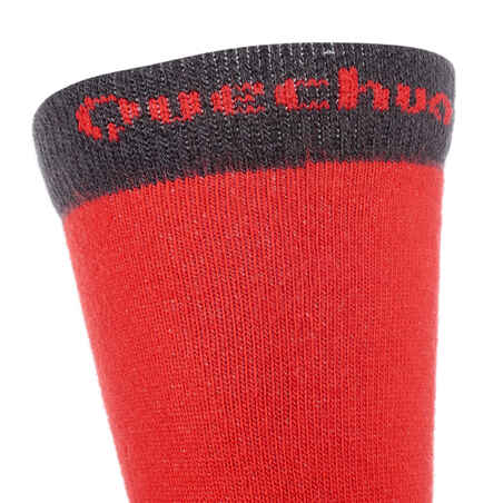 2 pairs of kids’ long hiking socks Crossocks red