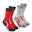 2 paires de chaussettes de randonnée tiges hautes enfant Crossocks rouges