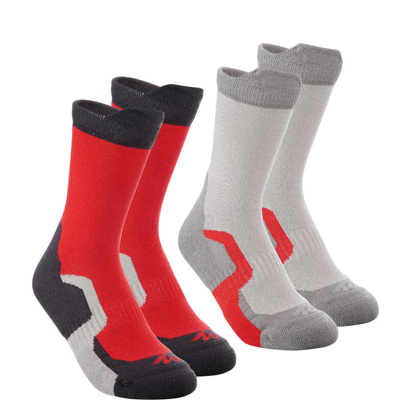 Çocuk Yüksek Konç Doğa Yürüyüşü Çorabı - 2 Çift - Kırmızı - Crossocks