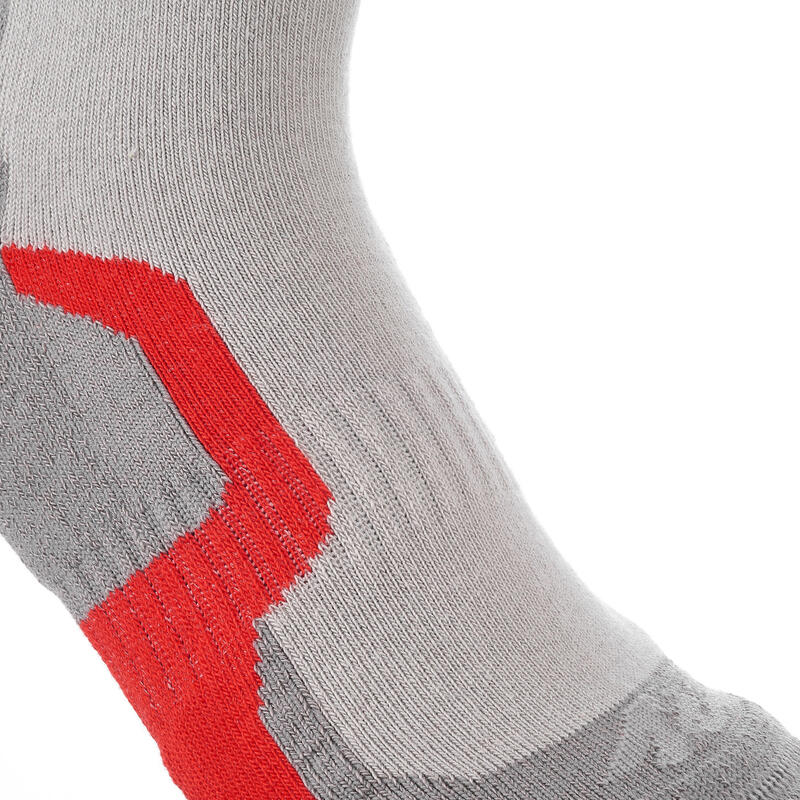 2 paires de chaussettes de randonnée tiges hautes enfant Crossocks rouges