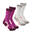 2 paires de chaussettes de randonnée tiges hautes enfant Crossocks violettes