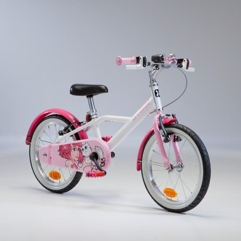Bicicleta niños 16 pulgadas Btwin 500 Doctor Girl blanca rosa 4,5 6 | Decathlon