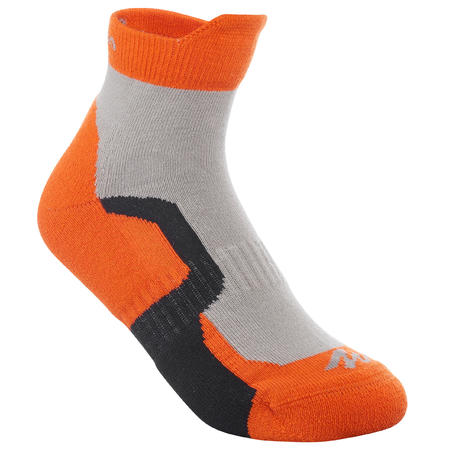 2 paires de chaussettes de randonnée tige mid enfant crossocks orange
