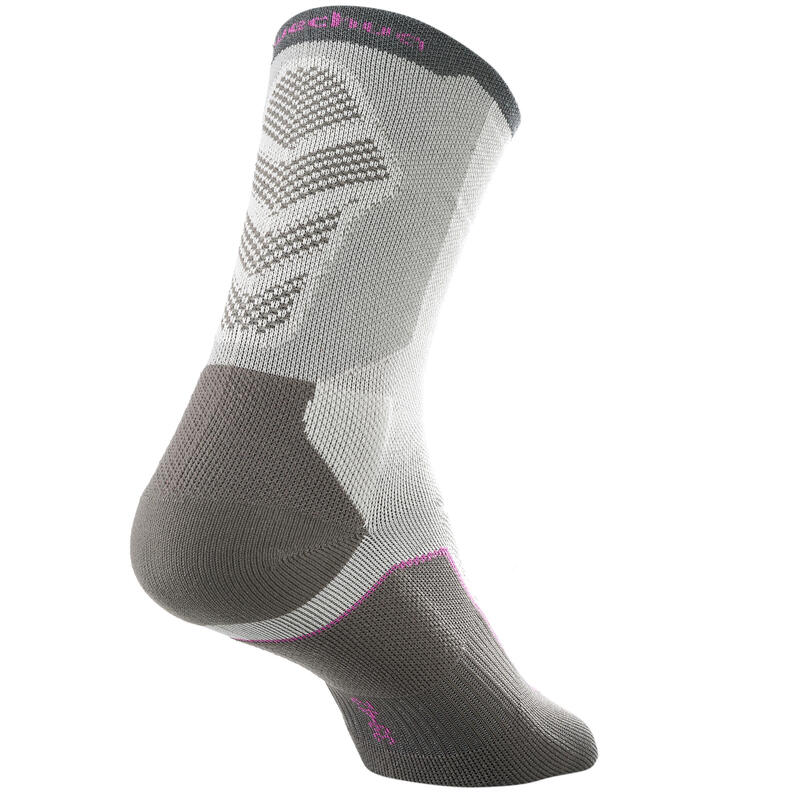 Chaussettes de randonnée montagne tiges high. 2 paires MH 520 gris violet