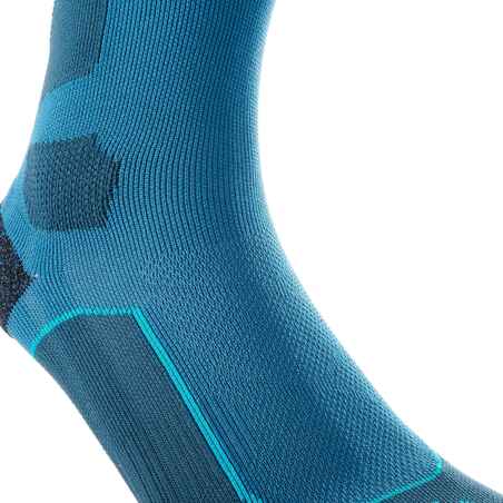 High Mountain Hiking Socks. MH 500 2 Pairs - Blue/Grey