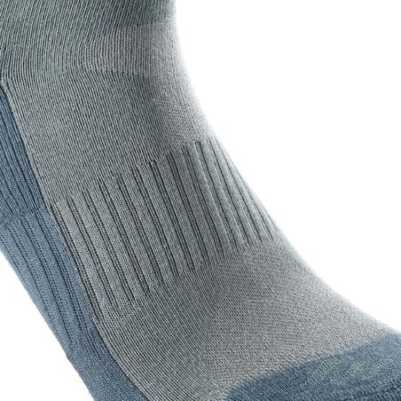 2 paires de chaussettes de randonnée tiges hautes enfant MH100 grises