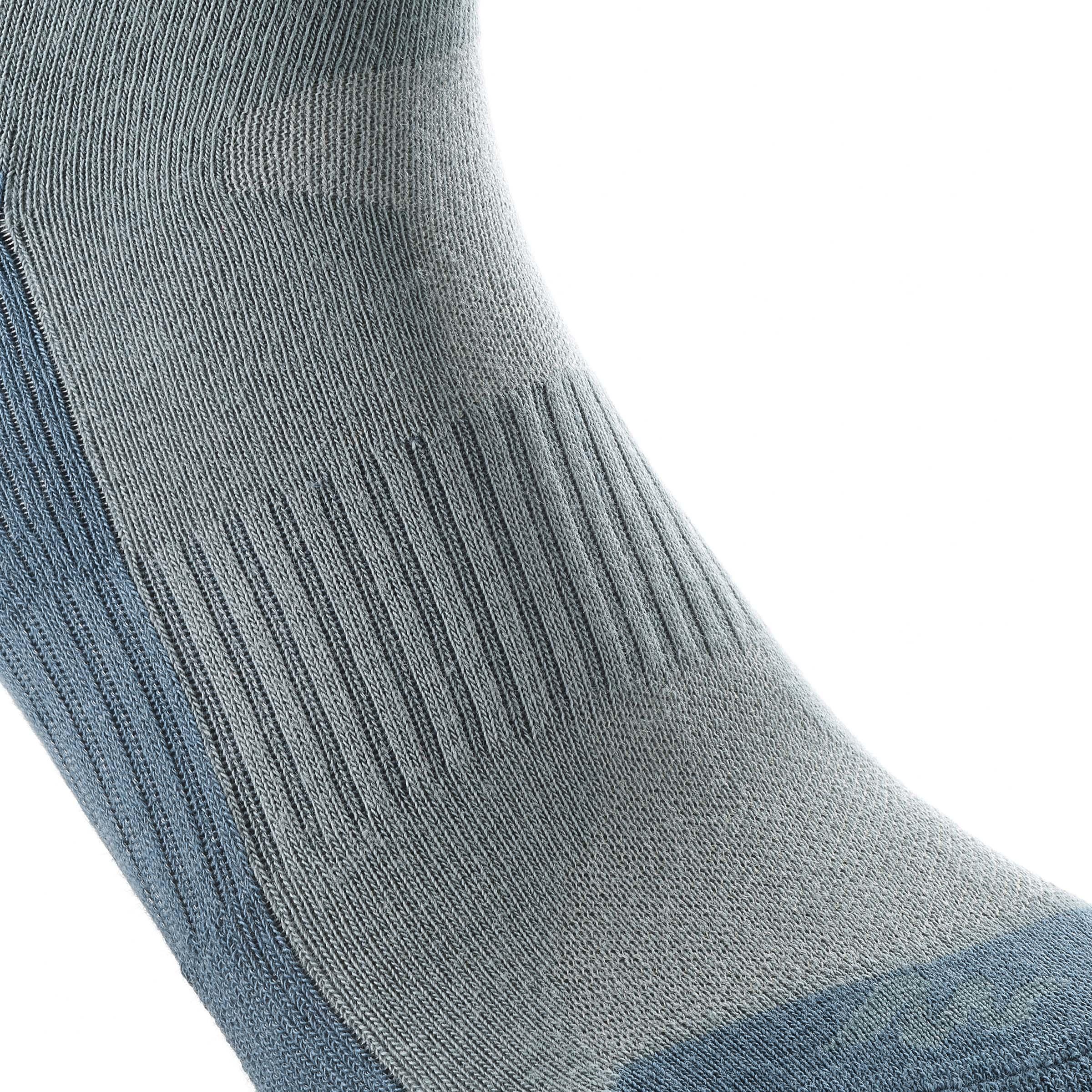 Kids' Hiking High Socks MH100 2-Pack - grey 6/7