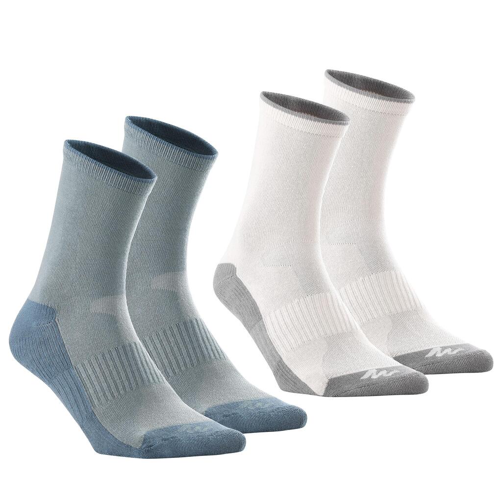 Kids' Hiking High Socks MH100 2-Pack - grey