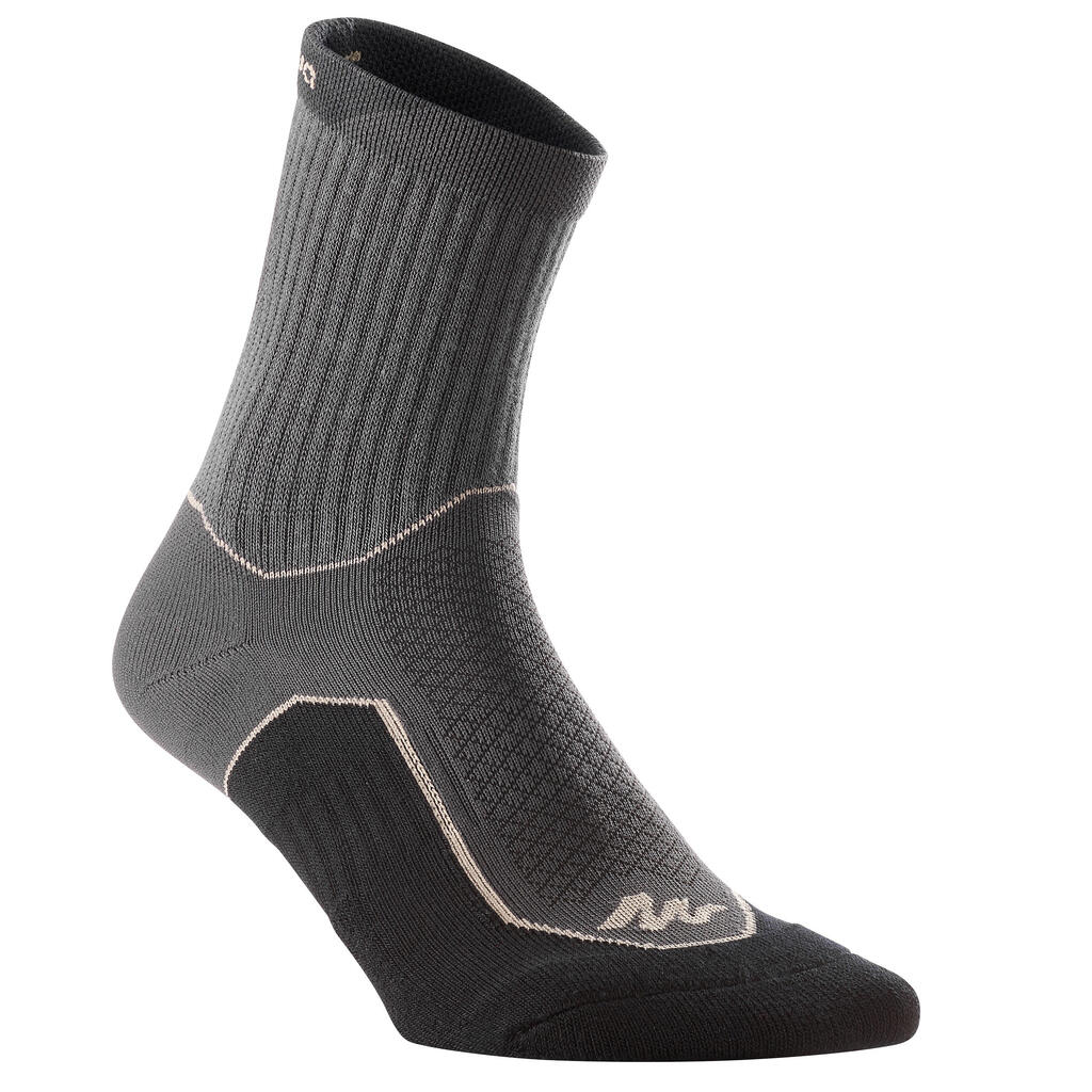 Wandersocken Naturwandern NH500 hoch 2 Paar grau/rosa