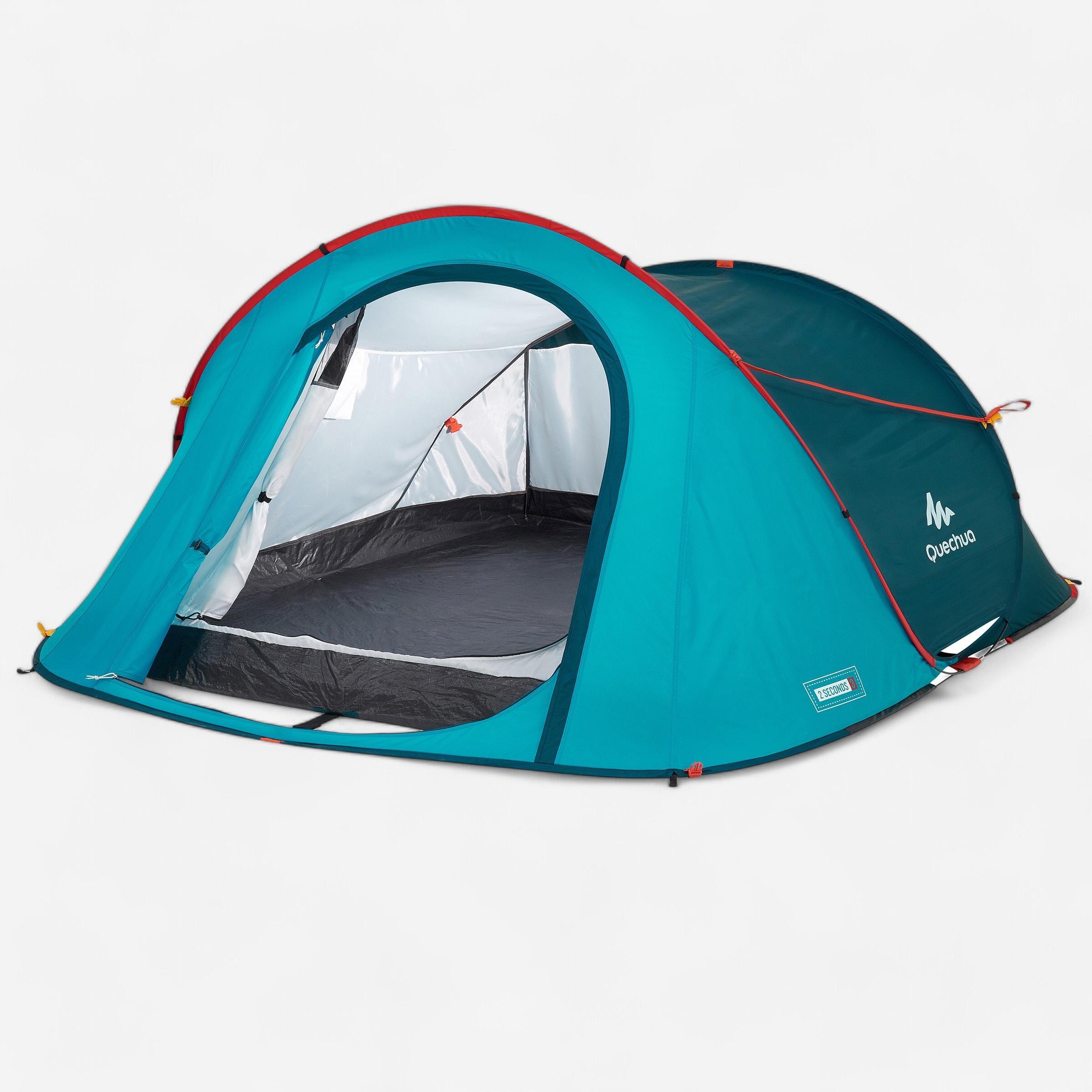 Quechua Pop up tent 3 persoons Petroleumblauw 2 Seconds