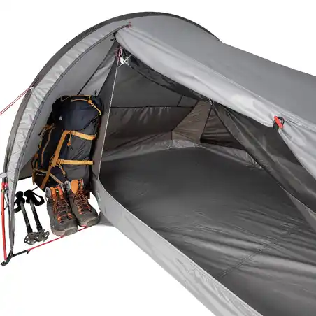 Trekking 2-Person Tent Quickhiker Ultralight - Light grey