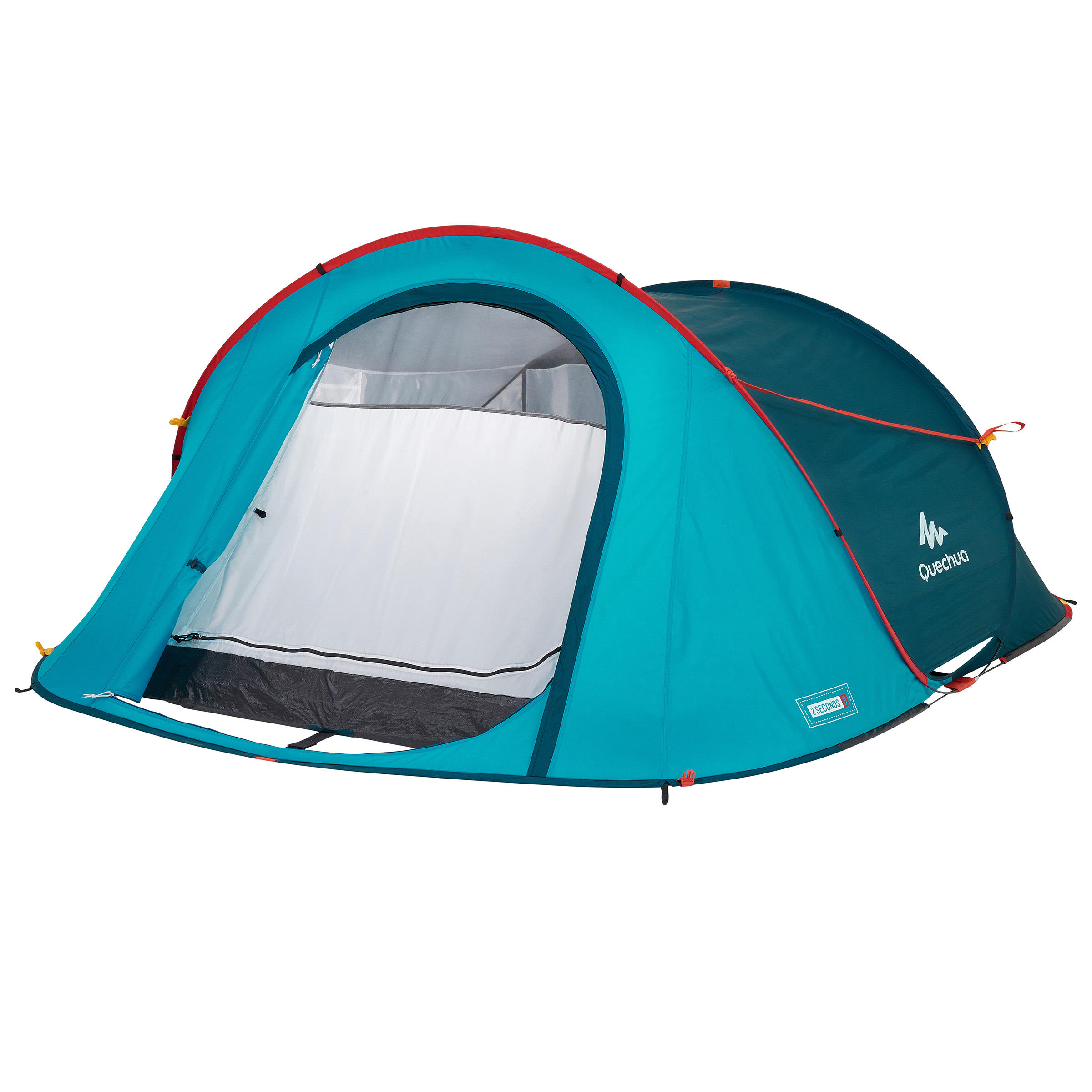 3-Person Camping Tent - 2 Seconds Grey - QUECHUA