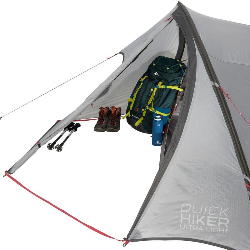 Tente de trekking Quickhiker Ultralight 3 personnes gris clair