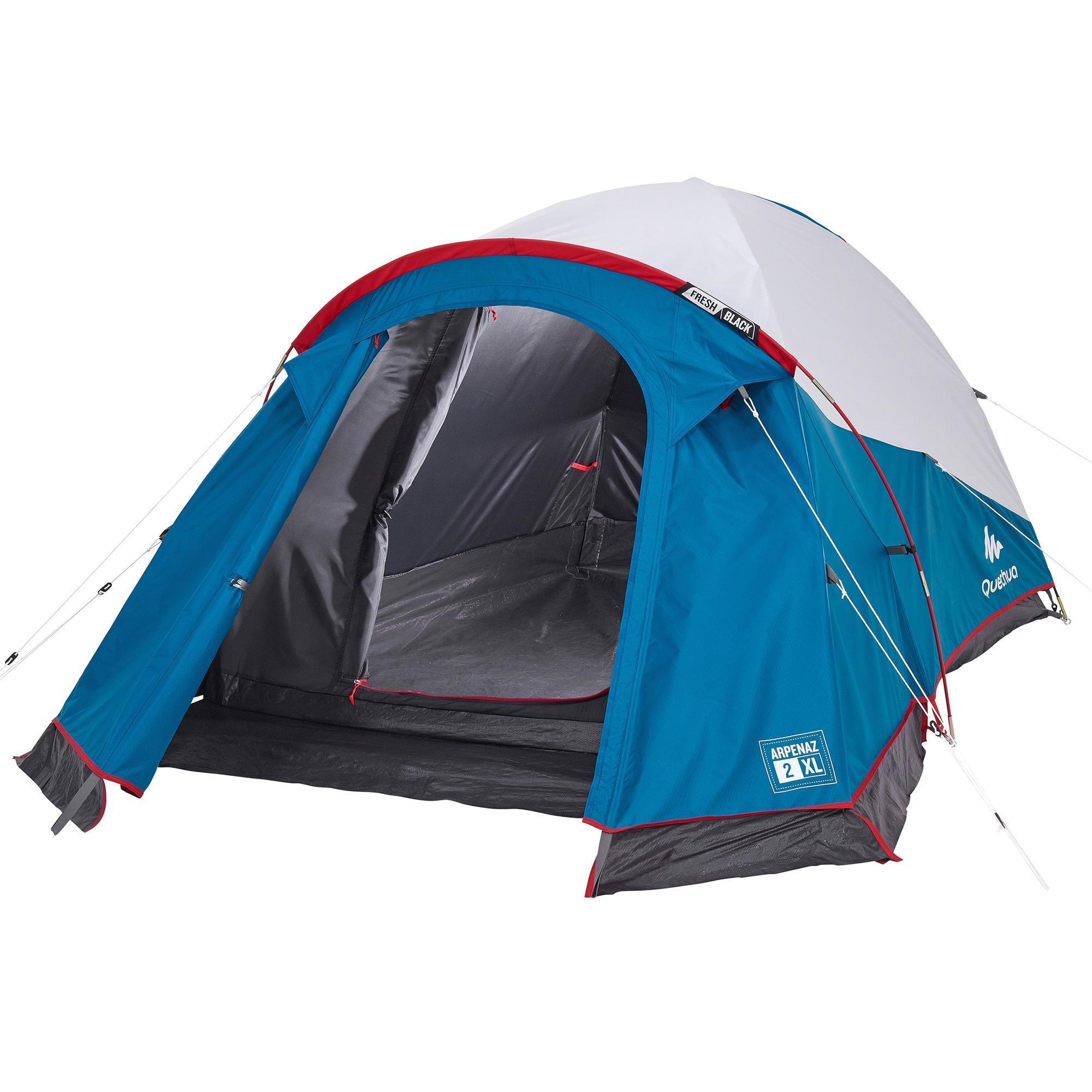 Tenda Da Campeggio Arpenaz 2 Xl Freshblack Blu E Bianca 2 Persone Quechua Decathlon