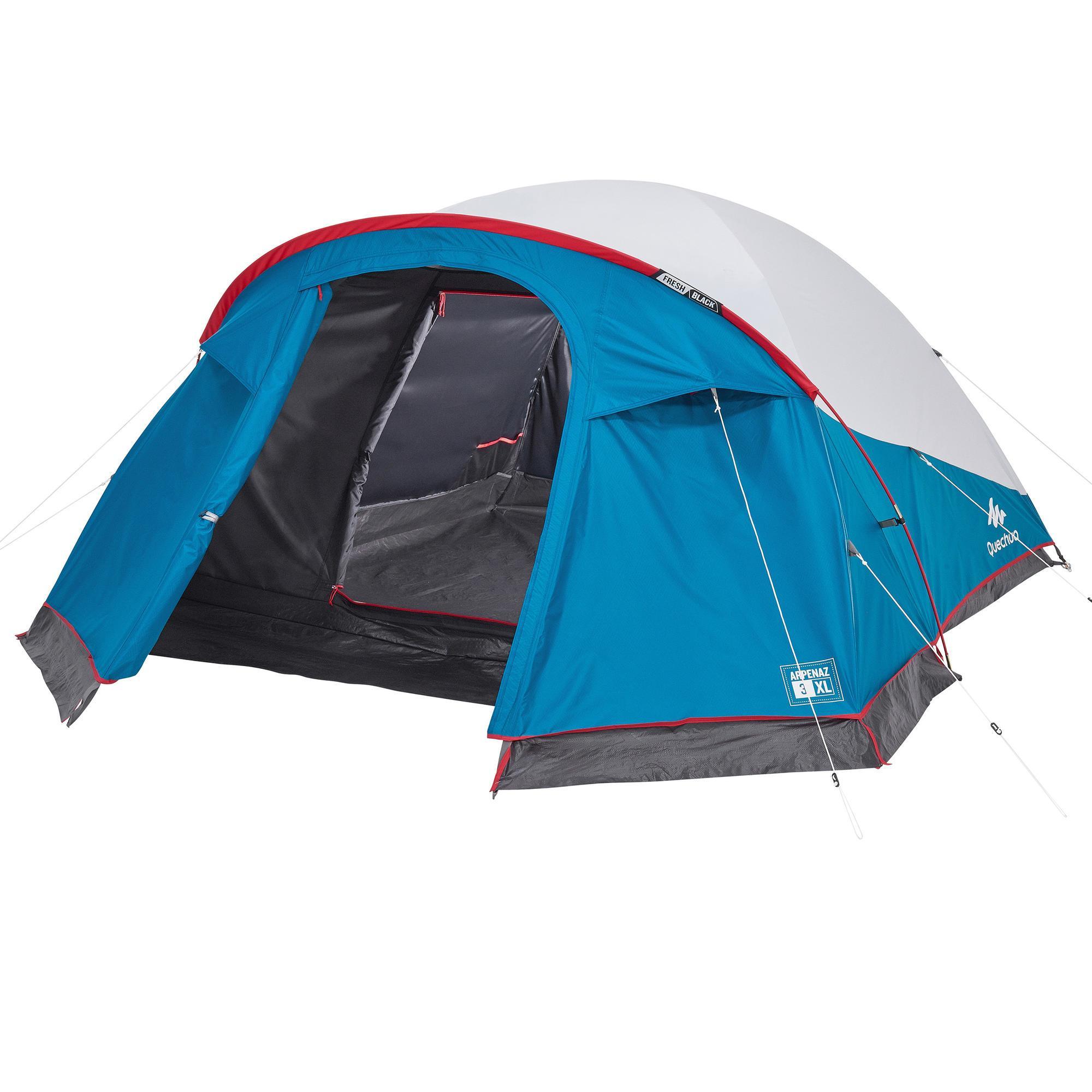 Tenda Da Campeggio Arpenaz 3 Xl Freshblack Bianca 3 Persone Quechua Decathlon