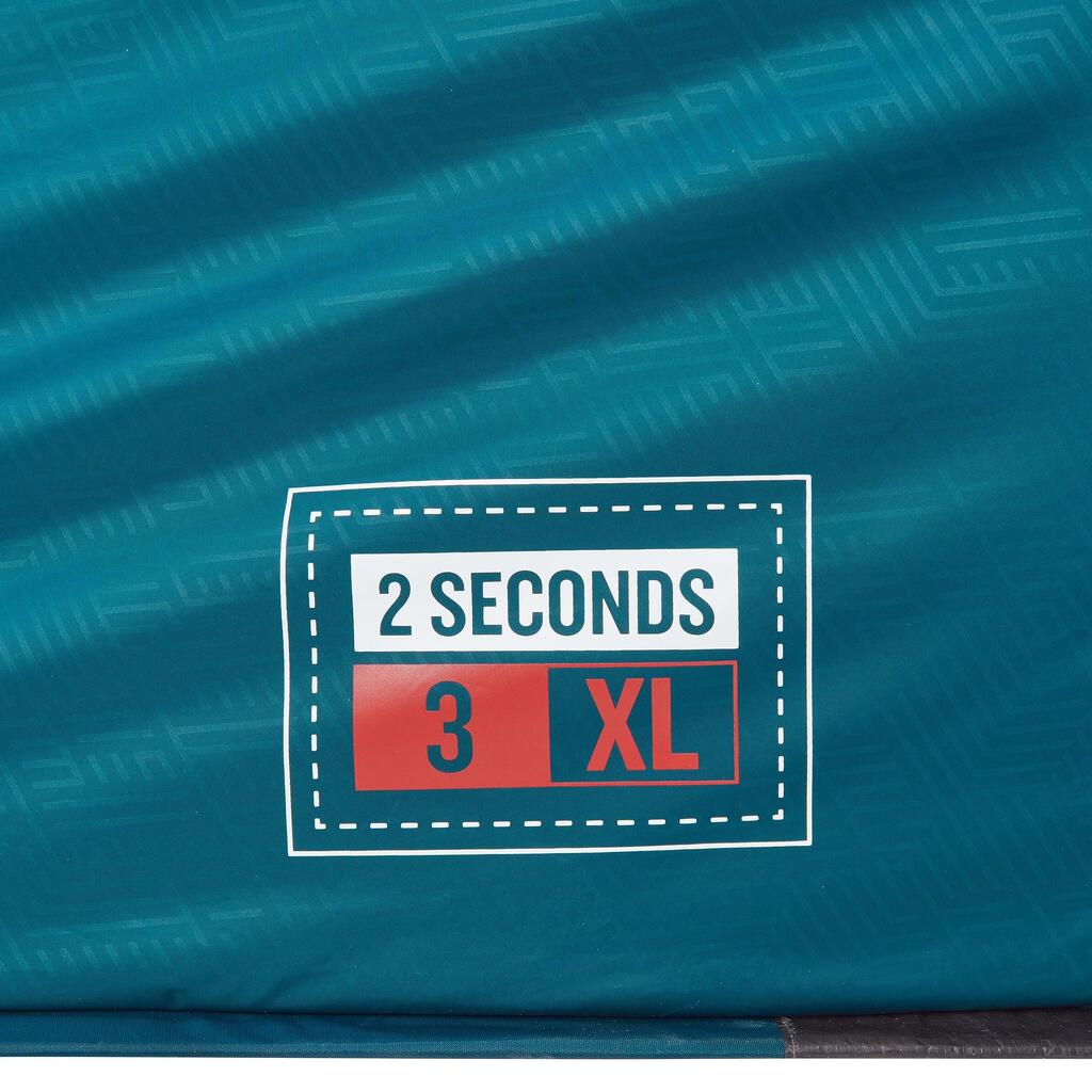 Kempinga telts “2 seconds”, XL, Fresh & Black materiāls, trīsvietīga