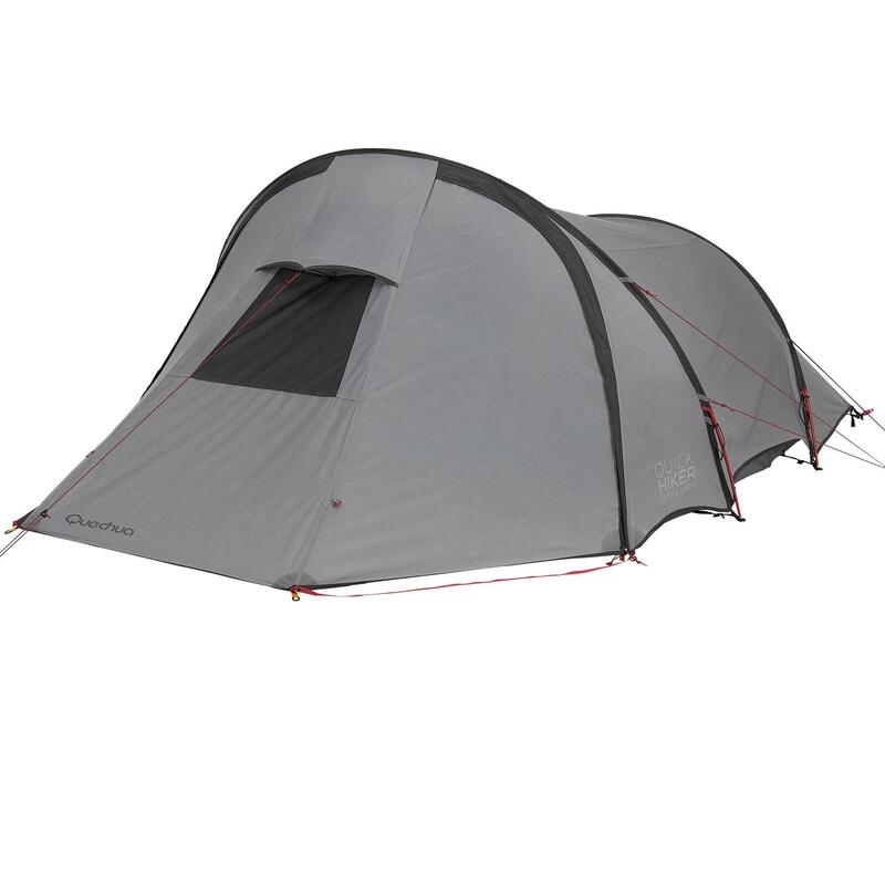 Tente de trekking Quickhiker Ultralight 3 personnes gris clair