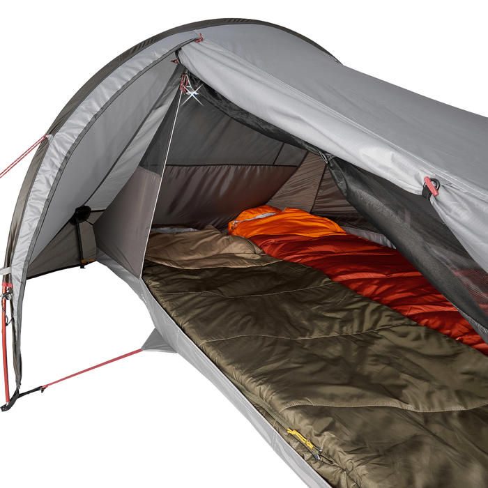 Trekkingzelt Quickhiker Ultralight für 2 Personen hellgrau Quechua DECATHLON