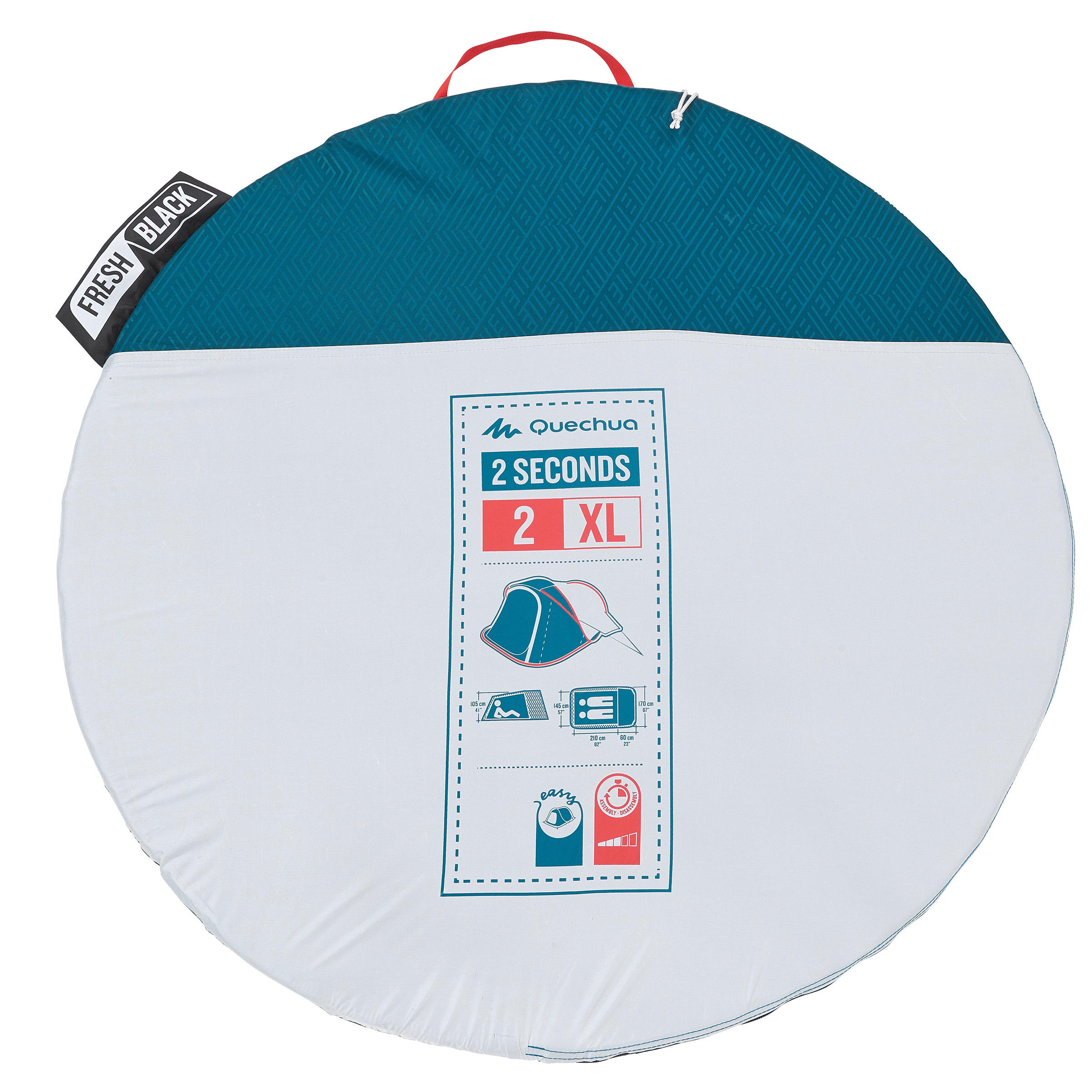 Pop up tent XL - 2 personen - 2 SECONDS - Fresh & Black 13/32
