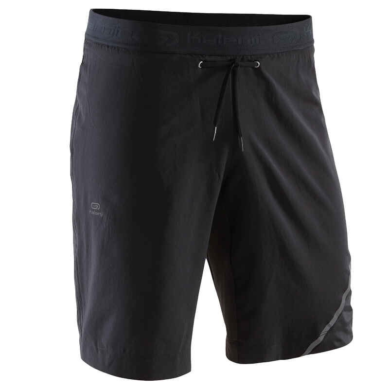 Women's 2-in-1 Running Shorts with Built-in Tight Shorts - Dry Black -  Black, Black - Kalenji - Decathlon