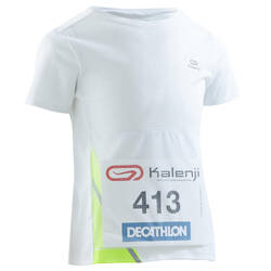 Run Dry children's athletics race number T-shirt - white