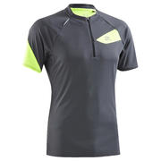 Men's Half-Sleeved Trail Running T-shirt - Grey/Yellow