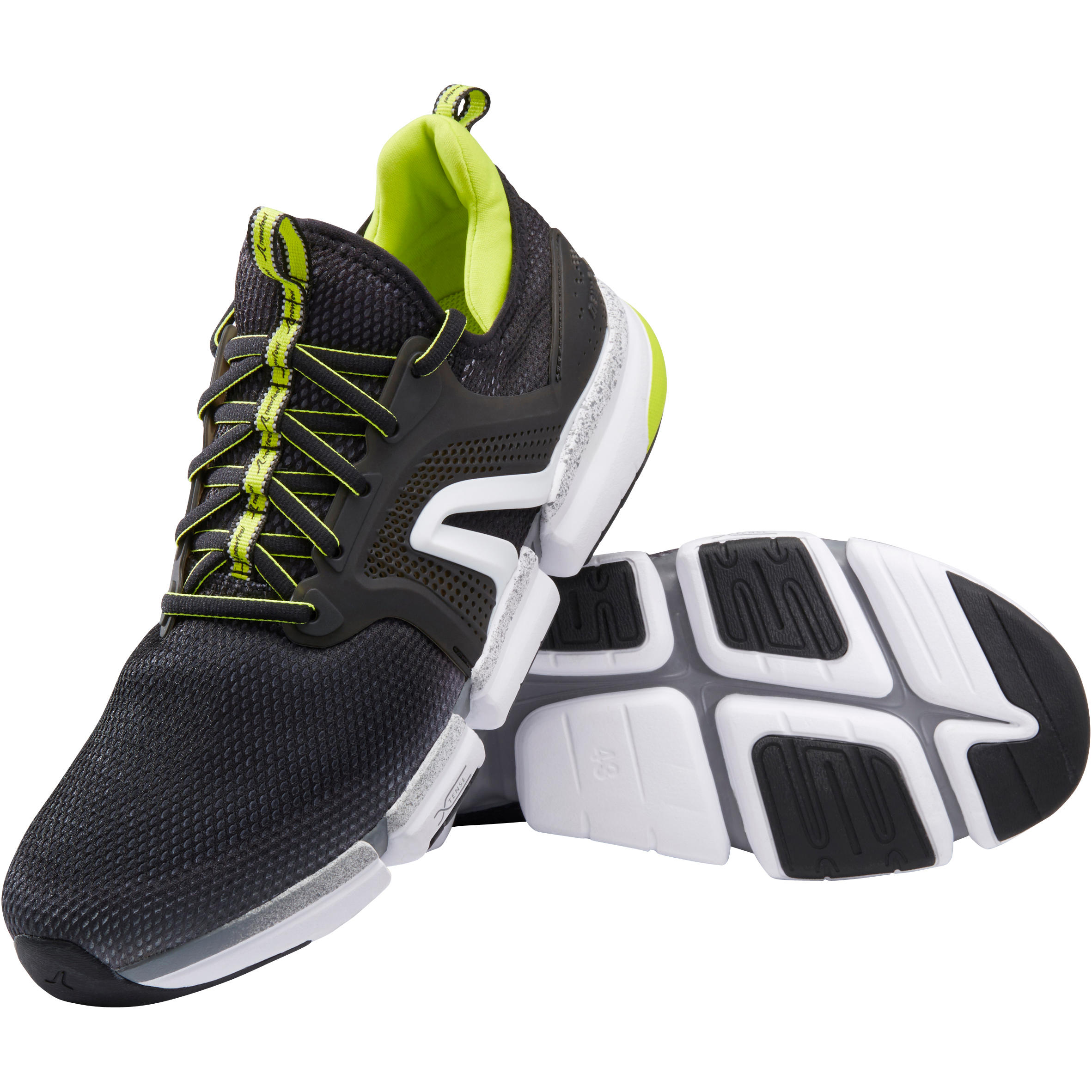 Best walking shoes for men|PW 590 X tense - Grey/yellow|Decathlon.in