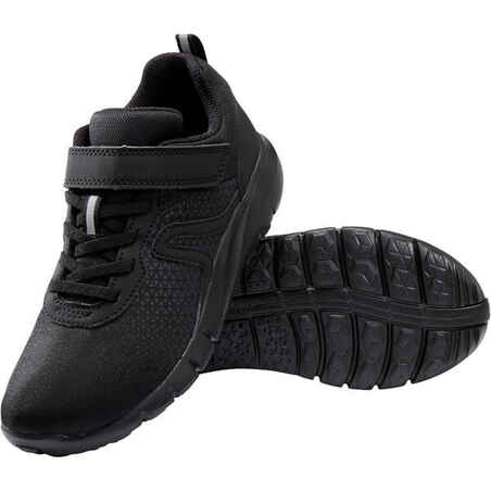 حذاء خفيف بشريط ذاتي اللصق للأطفال - أسود