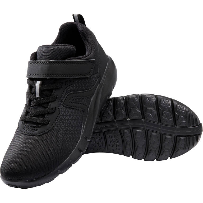 Kids' lightweight and waterproof rip-tab shoes, black