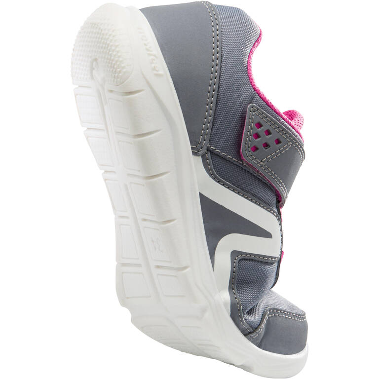 Sepatu Olahraga Jalan Anak PW 100 Velcro - Abu