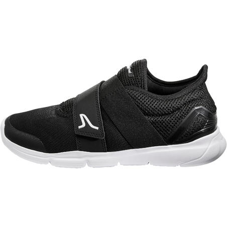 Chaussures marche sportive femme Soft 180 Strap noir / blanc - Decathlon