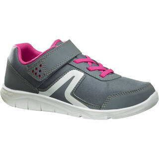 Kids' rip-tab shoes, PW 100 grey and pink