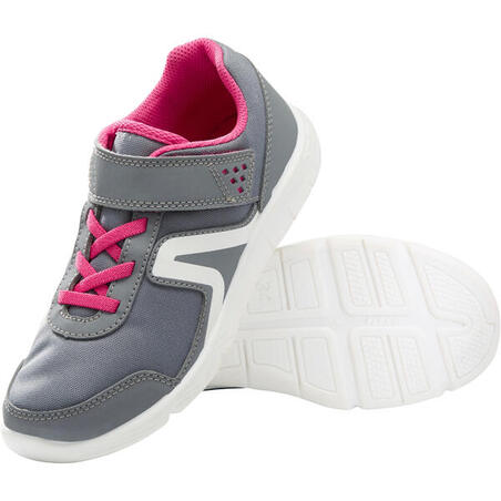 Кроссовки для ходьбы для детей серо-розовые PW 100