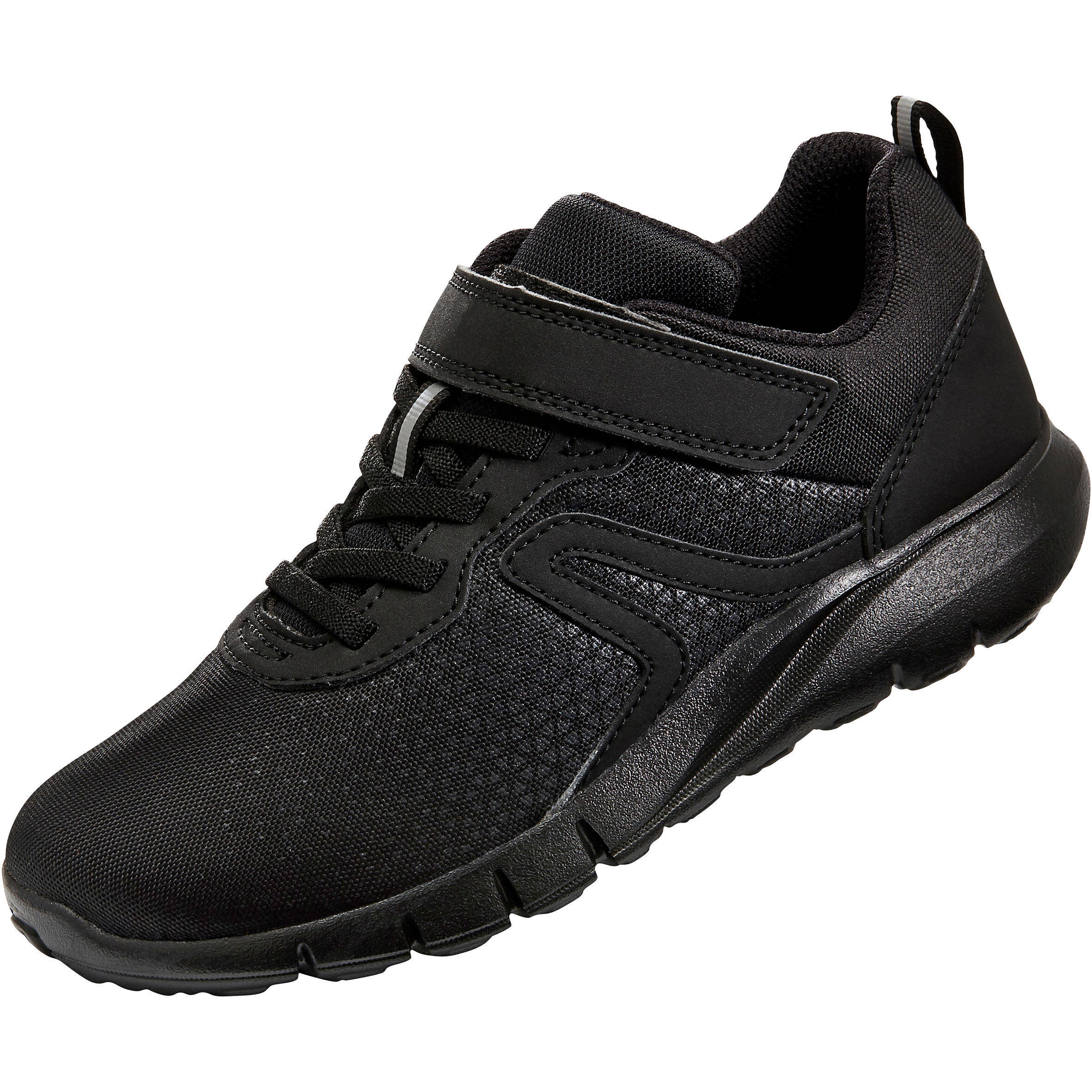 Kids Soft Trainers, Water Repellent, Rip-Tab Shoe, Soft 140 - Smoked Black -  5