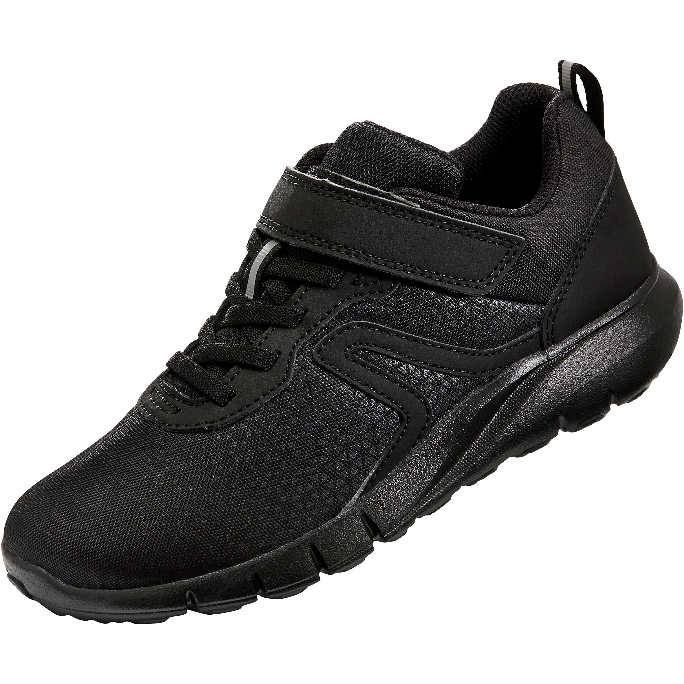 Kids' lightweight and waterproof rip-tab shoes, black 2/7