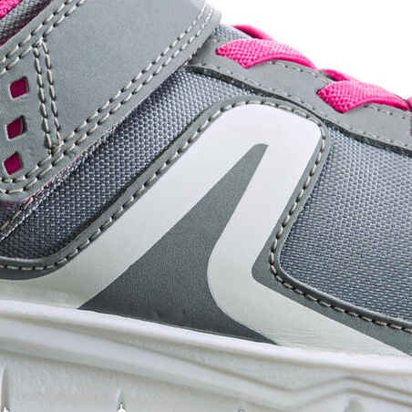Sneakers med kardborrband - PW 100 Junior grå