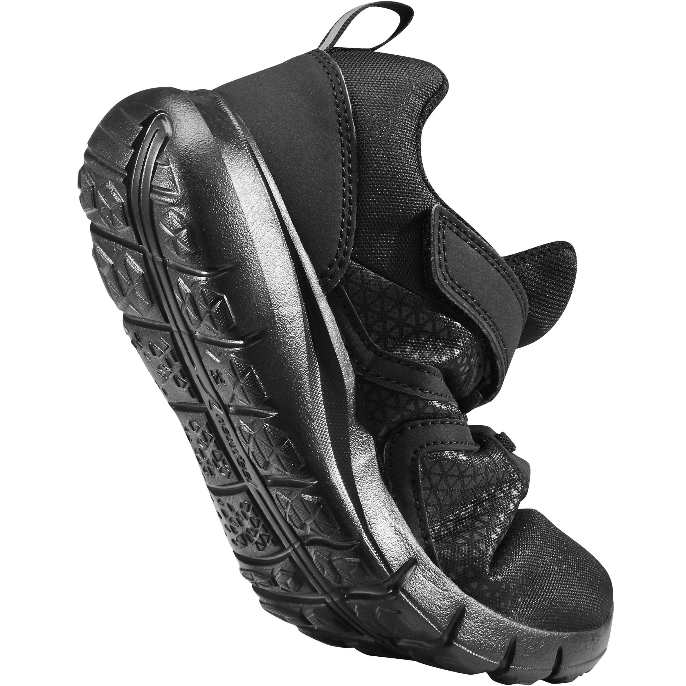 Kids lightweight and waterproof rip tab shoes black Decathlon