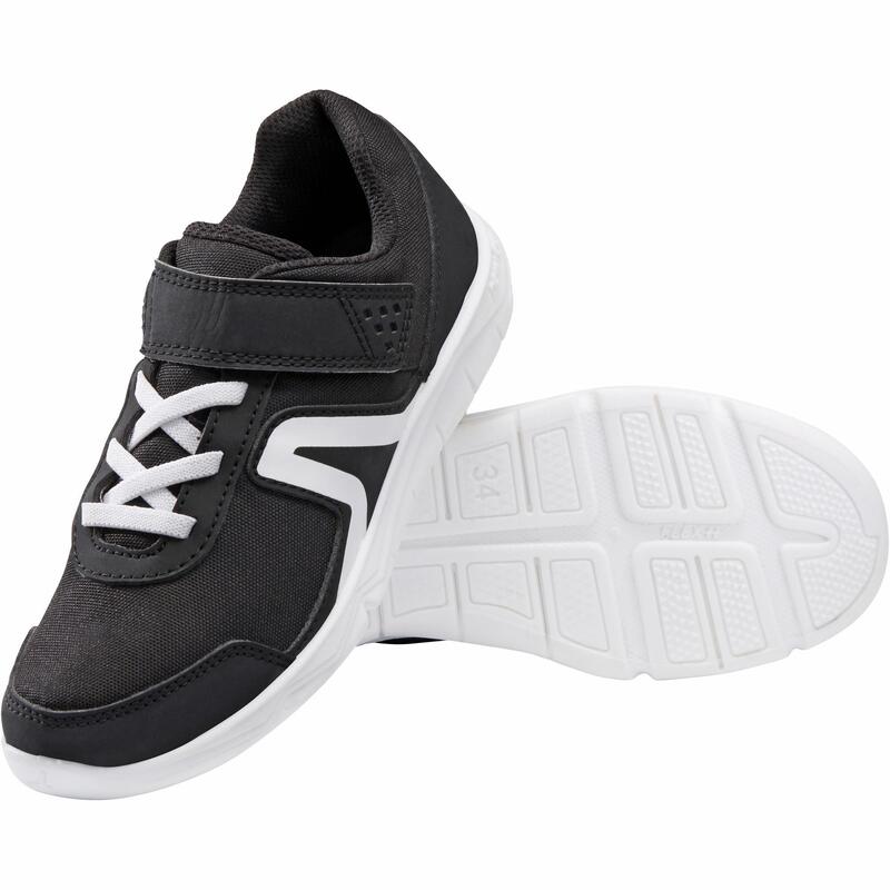 Zapatilla marcha con tira adherente Niños PW 100 negro