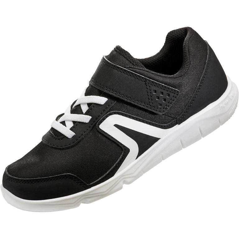 Black walking shoes for kids PW 100 BLACK - Newfeel by Decathlon.in