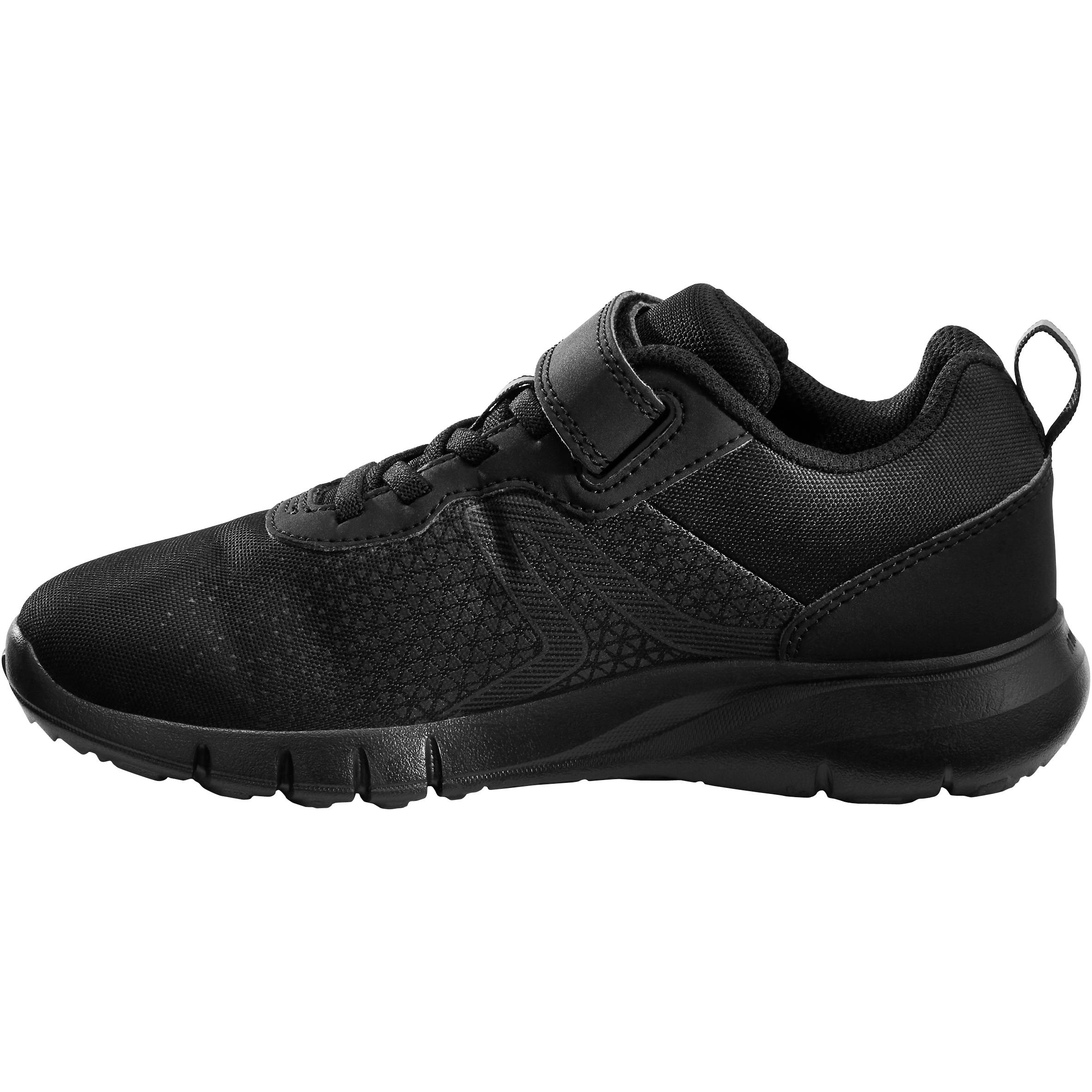 Kids Soft Trainers, Water Repellent, Rip-Tab Shoe, Soft 140 - Smoked Black