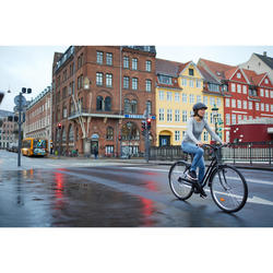 Bici città ELOPS 100 telaio basso nera ELOPS | DECATHLON