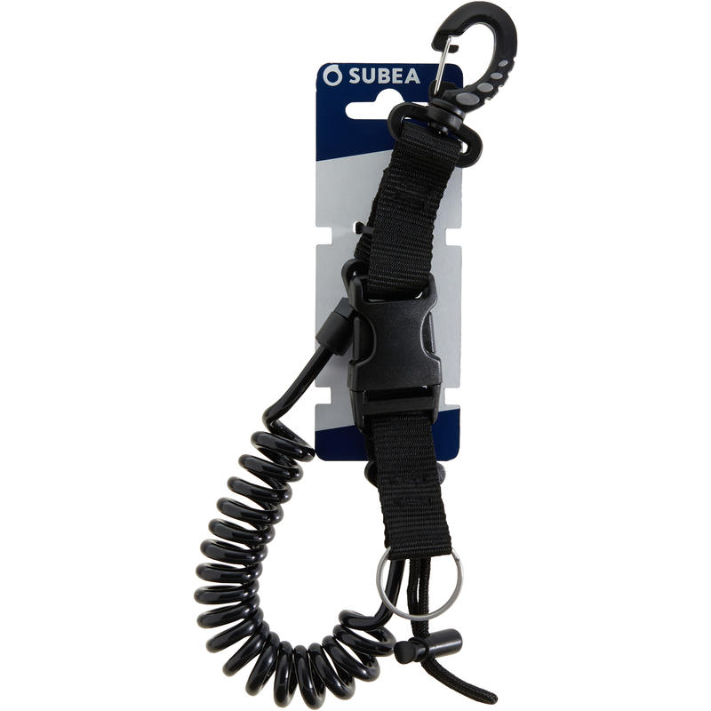 SCUBA diving spiral light holder clip with ring Decathlon