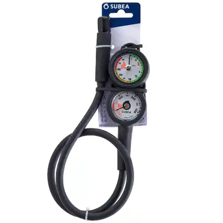 SCD diving console with pressure and depth gauge