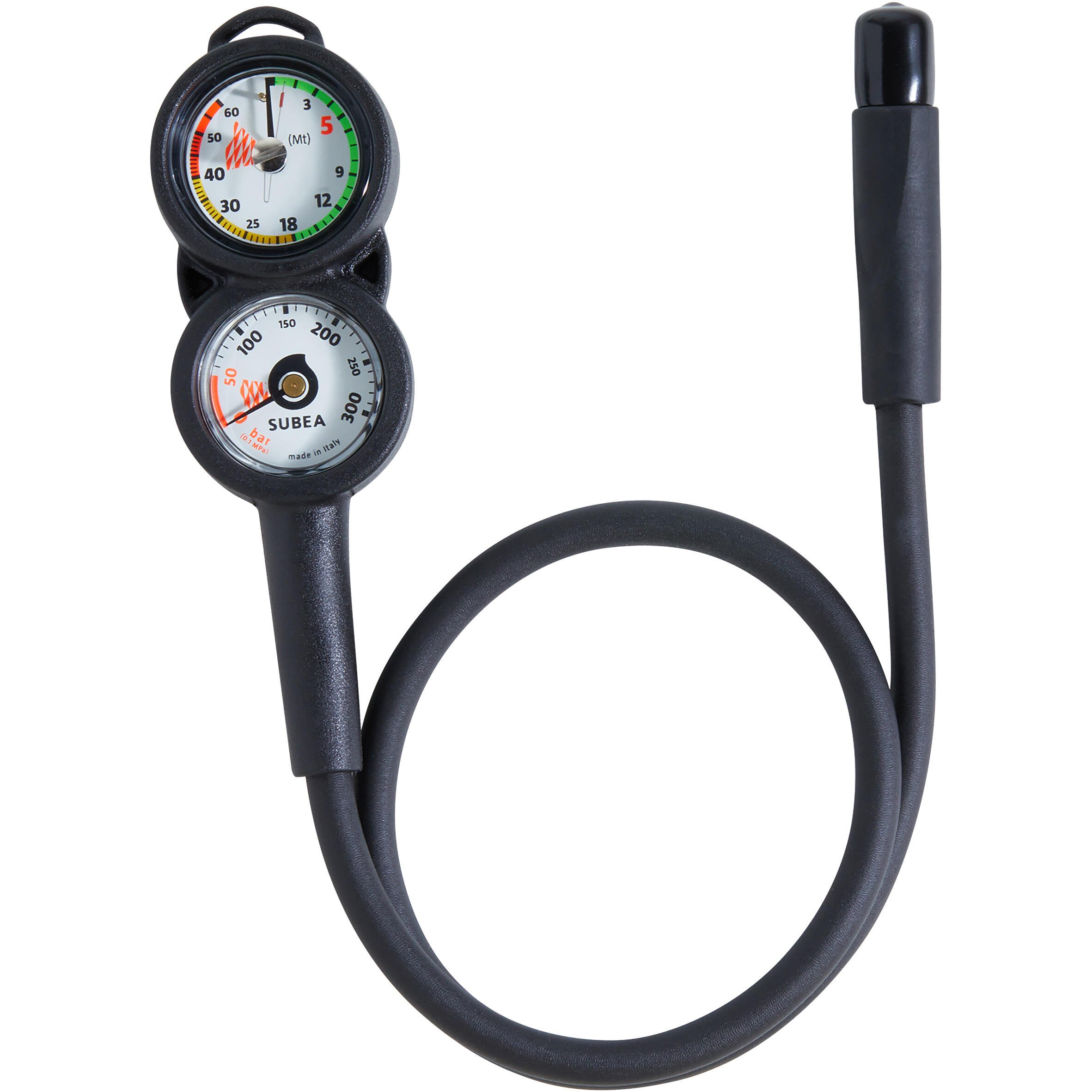 SUBEA Scuba diving console with 300 bar pressure gauge and depth gauge