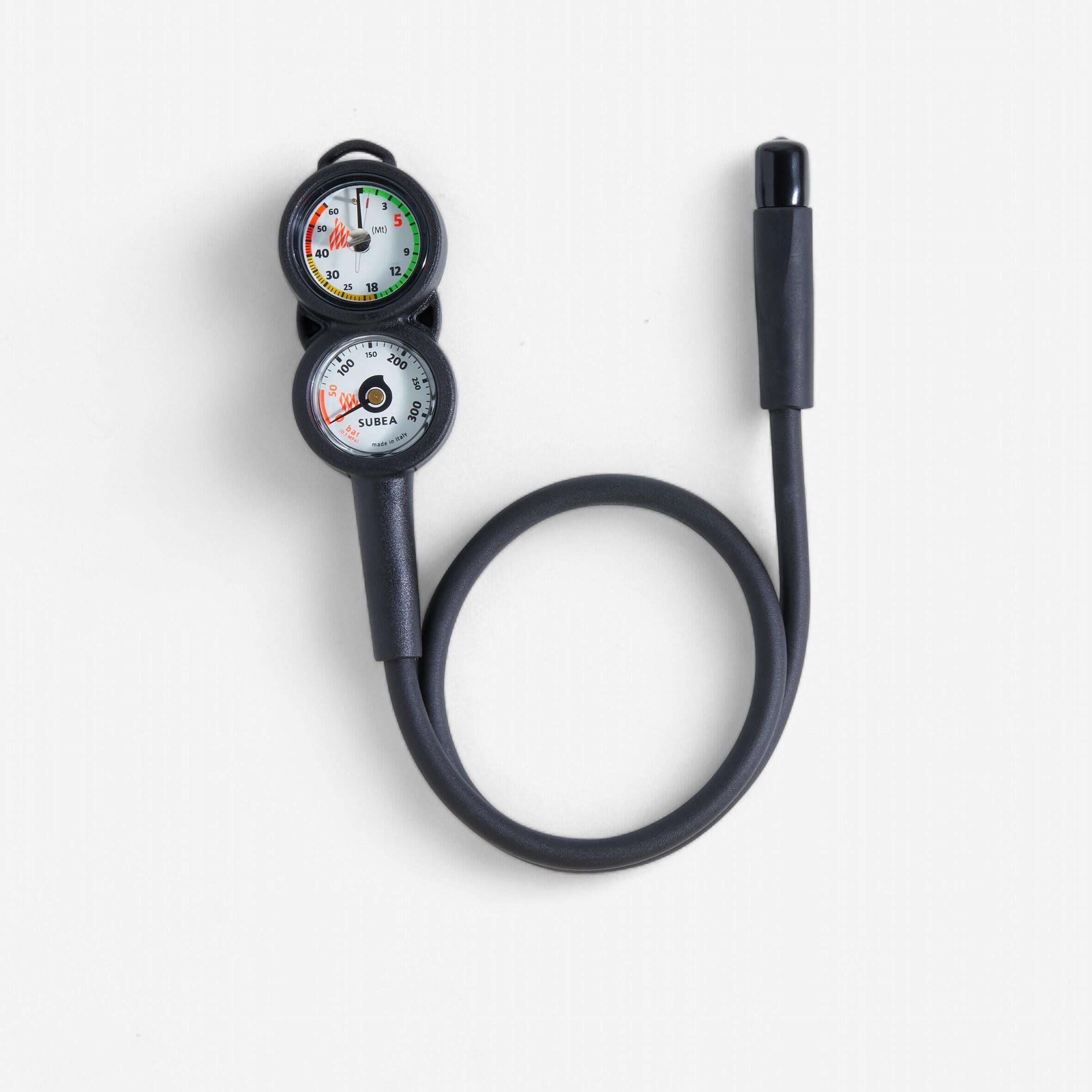 Subea - Console De Plongée Sous-marine Avec Manomètre 300 Bars Et Profondimètre - Manomètre - Snorkeling Plongee Chasse Ss Apnee - Noir - Taille