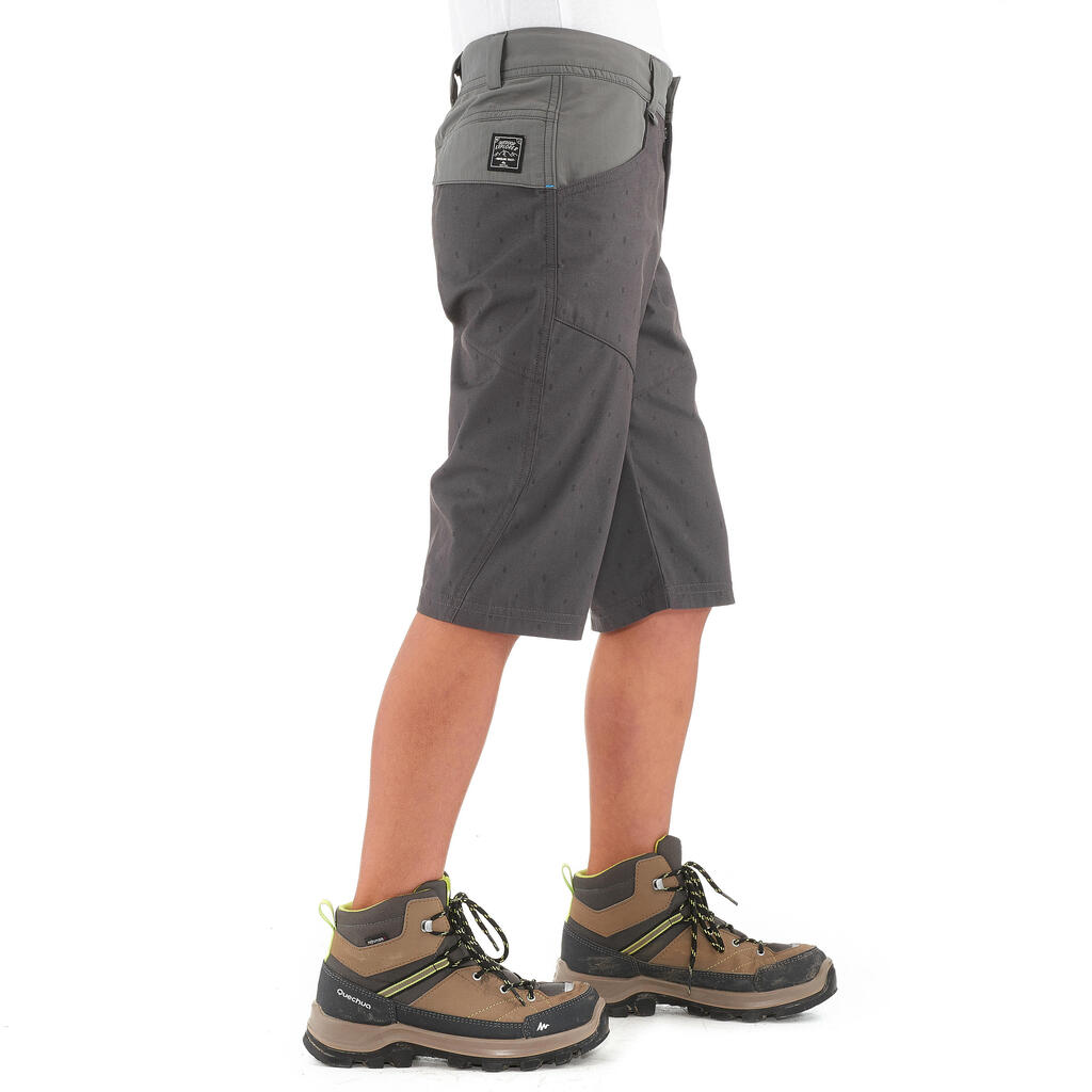 Hike 500 Children’s Hiking Shorts – Grey Print