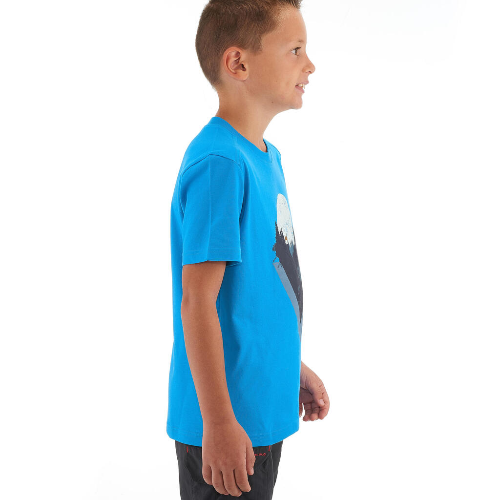 T-SHIRT de randonnée enfant MH100 bleu 7 A 15 ANS