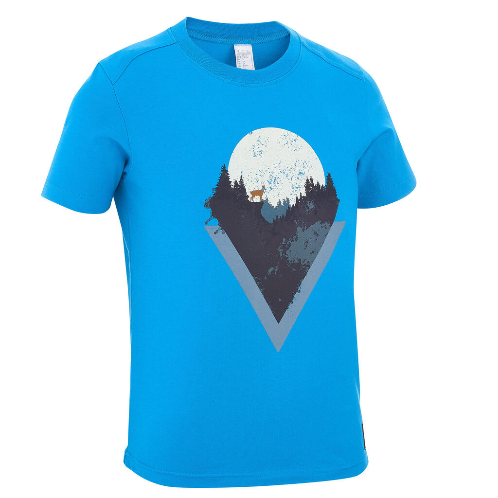 T-SHIRT de randonnée enfant MH100 bleu 7 A 15 ANS